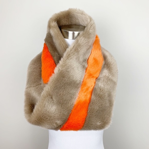 Anthropologie Accessories - ANTHROPOLOGIE Hayden Stripe Faux Fur Cowl Scarf
